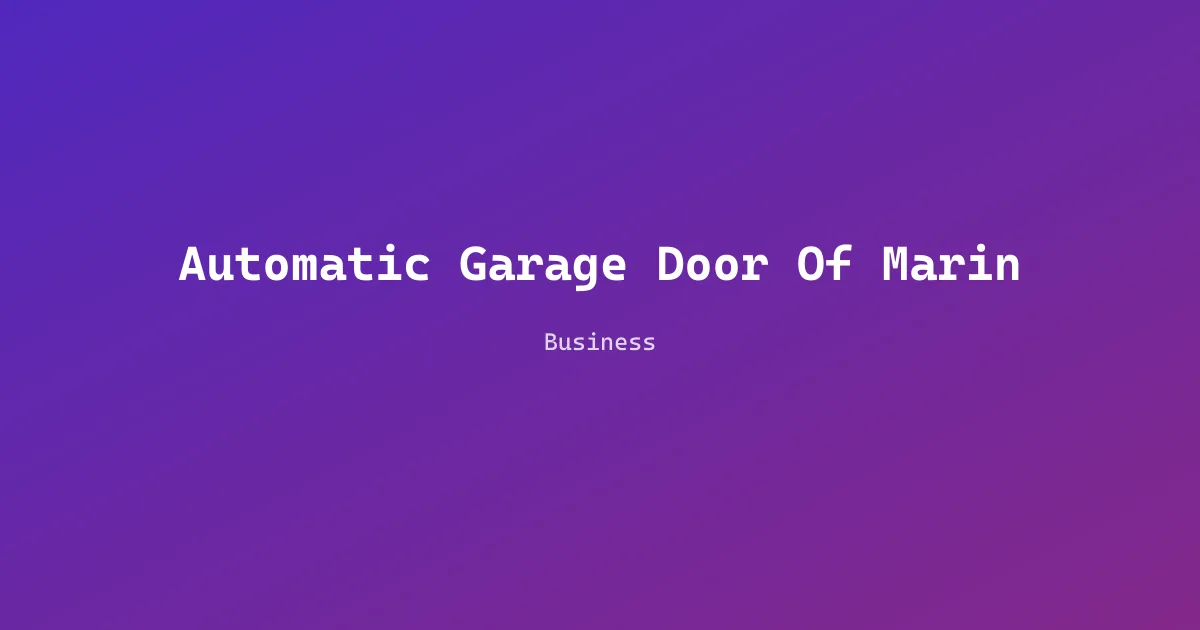 Automatic Garage Door Of Marin