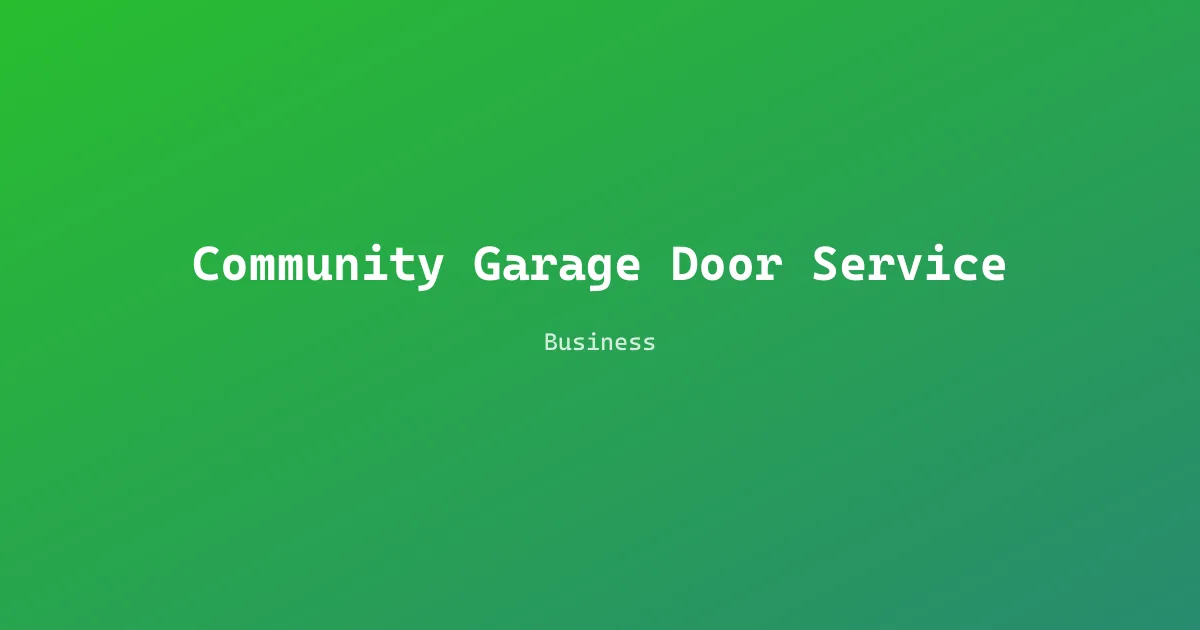 Community Garage Door Service