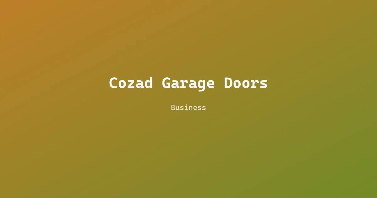 Cozad Garage Doors