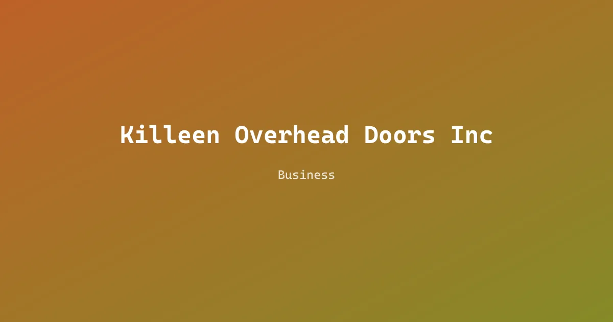 Killeen Overhead Doors Inc