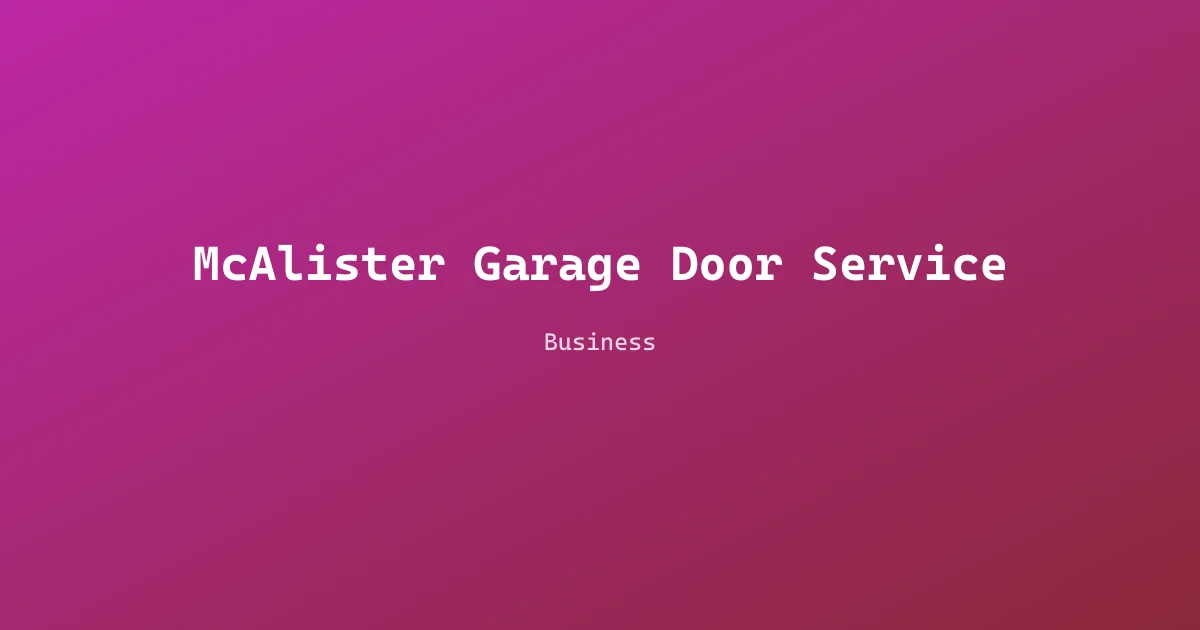 McAlister Garage Door Service