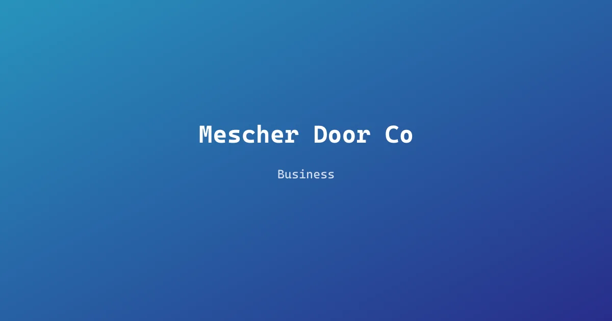 Mescher Door Co