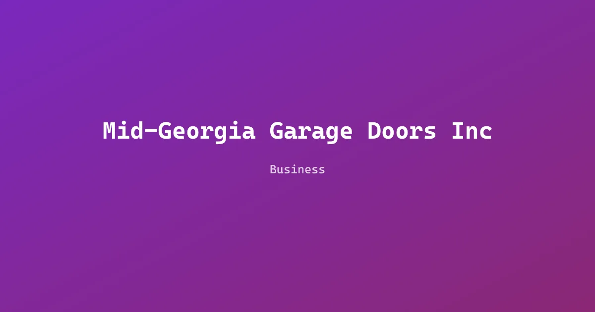Mid-Georgia Garage Doors Inc