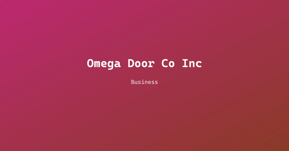 Omega Door Co Inc