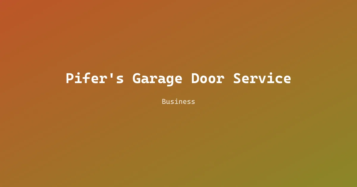 Pifer's Garage Door Service