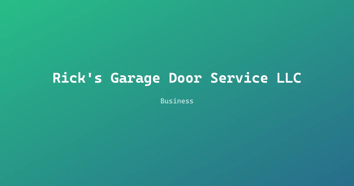 Rick's Garage Door Service LLC
